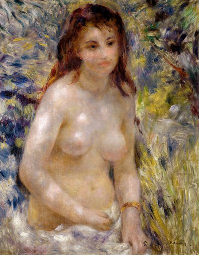 Study. Torso, effect of sunlight by Pierre Auguste Renoir